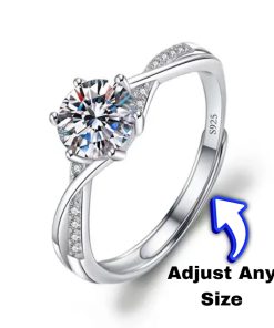 1 Carat Waterproof Silver Ring with box