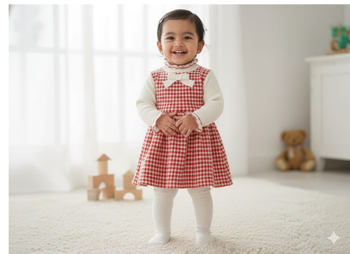 Kids frock wenter dress suit shirt imported product material rabbit wool sweatshirts sizes 7-months  to 8 years